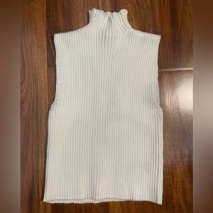 Zara white, sleeveless, mock neck sweater